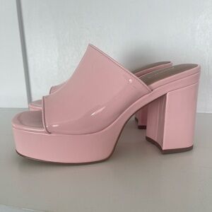 Pink Platform Mules